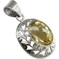 Captivating! 925 Sterling Silver Citrine Pendant