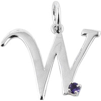 Amethyst Gemstone 925 Sterling Silver W Letter Pendant Wholesale