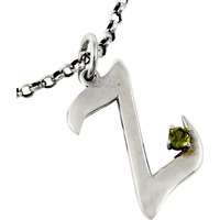 Peridot Gemstone 925 Sterling Silver Z Letter Pendant