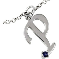 Iolite Gemstone 925 Sterling Silver P Letter Pendant