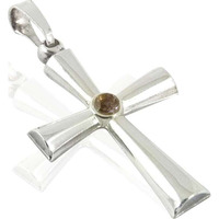 Misty Morning 925 Silver Amethyst Cross Pendant