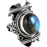 Paradise Lantern! Labradorite 925 Sterling Silver Rings