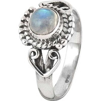 Royal! 925 Silver Rainbow Moonstone Ring