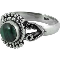 Natural Beauty! 925 Silver Malachite Ring