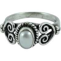 Big Natural Top! 925 Silver Pearl Ring