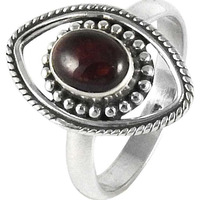 Jumbo!! Garnet 925 Sterling Silver Rings