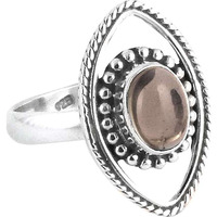 Circle Of Hope!! Smoky Quartz 925 Sterling Silver Ring