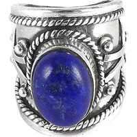 Large Stunning!! Lapis 925 Sterling Silver Rings