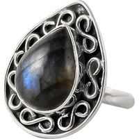 Secret Design ! 925 Sterling Silver Labradorite Ring