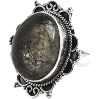 Fantastic! Black Rutile 925 Sterling Silver Rings