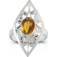 Lady Elegance ! 925 Sterling Silver Citrine Ring