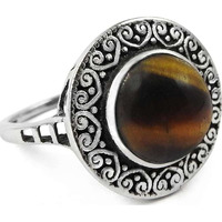 Good Fortune!! Tiger Eye 925 Sterling Silver Ring