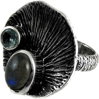 Lively!! Labradorite, Blue Topaz 925 Sterling Silver Ring