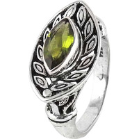 Victorian Style! Peridot 925 Sterling Silver Rings