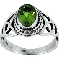 Pale Beauty!! Peridot 925 Sterling Silver Ring