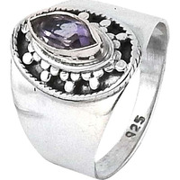 Large Fashion ! Amethyst 925 Sterling Silver Ring