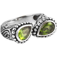 Caribbean Sea ! 925 Sterling Silver Peridot Ring