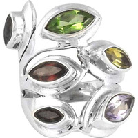 Fabulous!! Peridot, Amethyst, Citrine, Garnet, Iolite, Smoky Quartz 925 Sterling Silver Rings