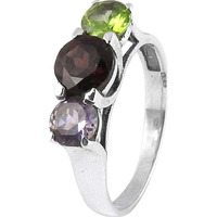 Franqipani Queen!! Peridot, Amethyst, Garnet 925 Sterling Silver Rings