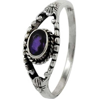 Simple ! 925 Sterling Silver Amethyst Ring