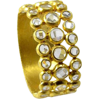 Best Design !! Gold Plated 925 Sterling Silver White CZ Ring