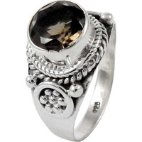 Big Special Moment! 925 Sterling Silver Smoky Quartz Ring