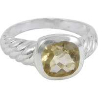 Precious 925 Silver Citrine Ring