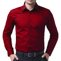 Men's Cotton Shirt (Color: Red, Size: S)