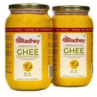 Shree Radhey Certified A2 Gir Cow Ghee - (Traditionaly Churned) Keto Friendly 1000ml X 2