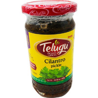 Case of 12 - Telugu Cilantro Pickle With Garlic - 300 Gm (10.58 Oz)