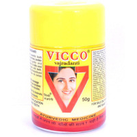 Case of 10 - Vicco Vajradanti Pure Herbal Toothpowder - 3.53 Oz (100 Gm)