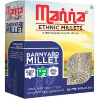 Case of 20 - Manna Pearled Unpolished Ethnic Millets Barnyard Millet - 500 Gm (1.1 Lb)