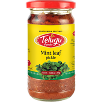Case of 24 - Telugu Mint Leaf Pickle With Garlic - 300 Gm (10.58 Oz)