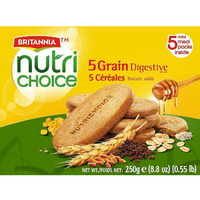 Case of 18 - Britannia Nutri Choice 5 Grain - 250 Gm (8.8 Oz)