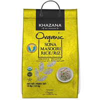 Case of 4 - Khazana Organic Sona Masoori Rice - 10 Lb (4.5 Kg)