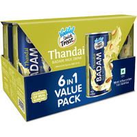 Case of 6 - Vadilal Thandai Badam Milk Drink 6 In 1 Value Pack - 180 Ml (6 Fl Oz)