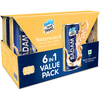 Case of 6 - Vadilal Butterscotch Badam Milk Drink 6 In 1 Value Pack - 180 Ml (6 Fl Oz)