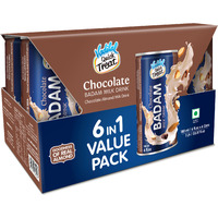 Case of 6 - Vadilal Chocolate Badam Milk 6 In 1 Value Pack - 180 Ml (6 Fl Oz)