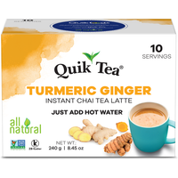 Case of 10 - Quik Tea Turmeric Ginger Chai Latte - 240 Gm (8.5 Oz)