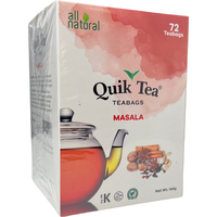 Case of 12 - Quik Tea Masala Chai 72 Bags - 144 Gm (5.08 Oz)