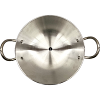 Case of 6 - Super Shyne Aluminium Karahi No Lid - 7.5 Inch