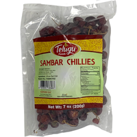 Case of 10 - Telugu Sambhar Whole Chilli Round Mundu Chilli - 200 Gm (7 Oz)