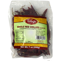 Case of 20 - Telugu Whole Guntur Chilli W/Stem - 200 Gm (7 Oz)