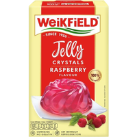 Case of 24 - Weikfield Jelly Crystals Raspberry - 90 Gm (3.14 Oz)