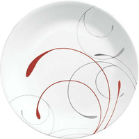 Case of 12 - Corelle Splendor White And Red Round Dinner Plate - 10.25 In