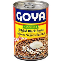 Case of 12 - Goya Black Refried Beans Vegan - 16 Oz (454 Gm)