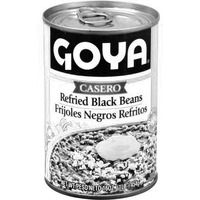 Case of 12 - Goya Black Refried Beans Vegan - 16 Oz (454 Gm)