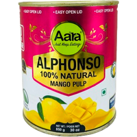 Case of 6 - Aara Alphonso Mango Pulp Unsweetened - 850 Gm (30 Oz)