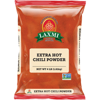 Case of 6 - Laxmi Extra Hot Chilli Powder - 4 Lb (1.81 Kg)