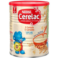 Case of 24 - Nestle Cerelac 5 Cereals With Milk - 400 Gm (14 Oz)